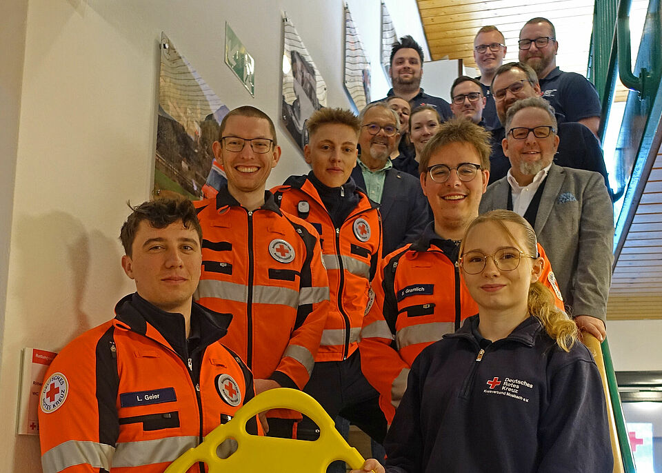 Neue Azubis und Verantwortliche des DRK Mosbach